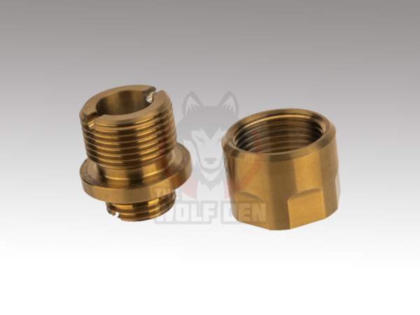 CowCow Technology CNC Stainless Steel Threaded Suppressor Adapter for TM Pistol Barrels (Color: Gold) - Imagen 2