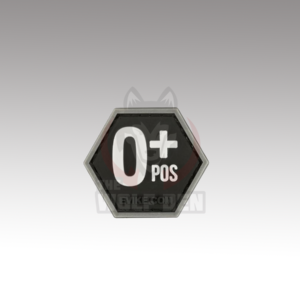 Evike Parche «Operator Profile PVC Hex Patch» Blood Type Series (Black / O Positive)