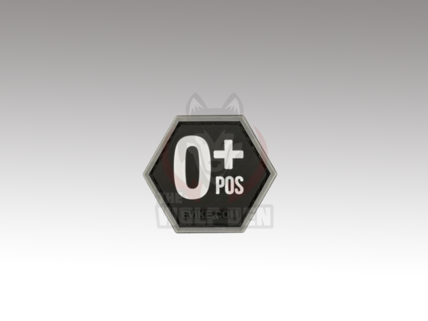 Evike Parche "Operator Profile PVC Hex Patch" Blood Type Series (Black / O Positive)