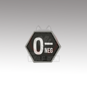 Evike Parche «Operator Profile PVC Hex Patch» Blood Type Series (Black / O Negative)