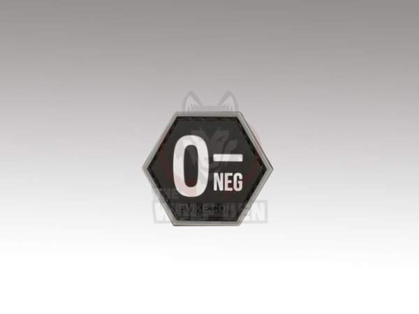 Evike Parche "Operator Profile PVC Hex Patch" Blood Type Series (Black / O Negative)
