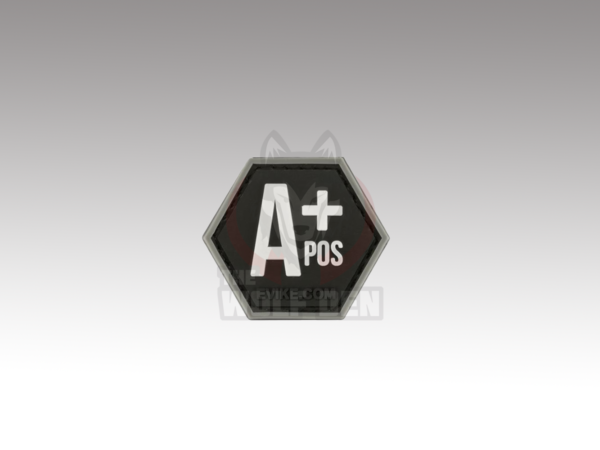 Evike Parche "Operator Profile PVC Hex Patch" Blood Type Series (Black / A Positive)