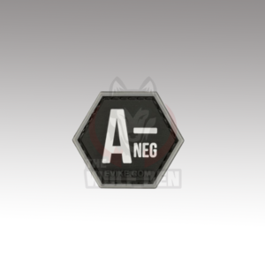 Evike Parche «Operator Profile PVC Hex Patch» Blood Type Series (Black / A Negative)