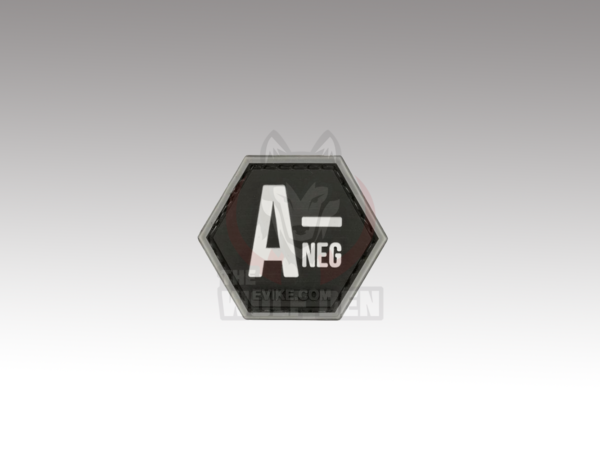 Evike Parche "Operator Profile PVC Hex Patch" Blood Type Series (Black / A Negative)