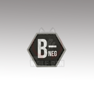Evike Parche «Operator Profile PVC Hex Patch» Blood Type Series (Black / B Negative)