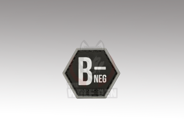 Evike Parche "Operator Profile PVC Hex Patch" Blood Type Series (Black / B Negative)