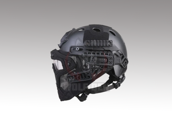 EmersonGear Tactical For PJ Helment Full Mesh Mask Face Protective Cover Gear Military Airsoft Outdoor Shooting Hunting - Negro [BD9197] - Imagen 2