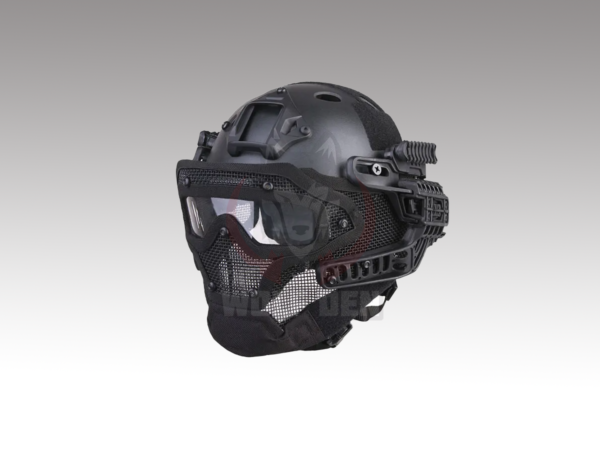 EmersonGear Tactical For PJ Helment Full Mesh Mask Face Protective Cover Gear Military Airsoft Outdoor Shooting Hunting - Negro [BD9197]