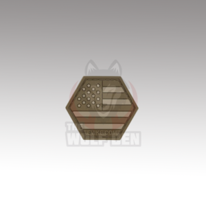 Evike Parche «Operator Profile PVC Hex Patch» American Flag Series (Tan)