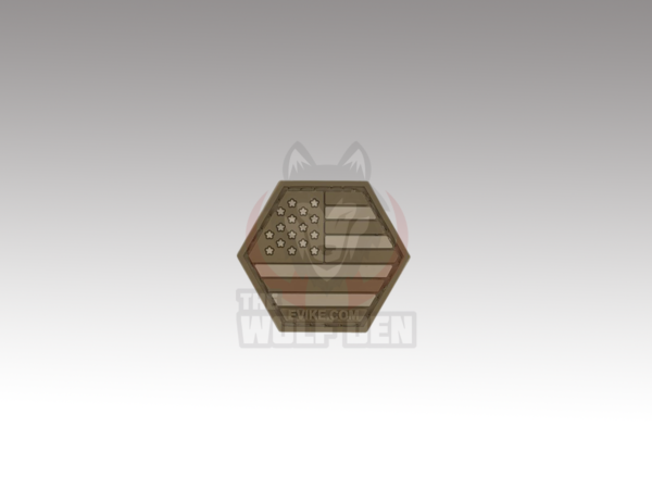 Evike Parche "Operator Profile PVC Hex Patch" American Flag Series (Tan)
