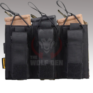 EmersonGear 5.56&Pistol Triple Open Top Magazine – Porta Cargador Triple – Negro [EM6363BK]