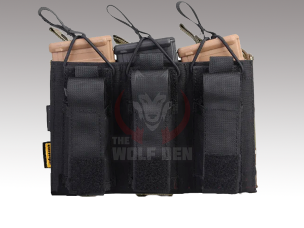 EmersonGear 5.56&Pistol Triple Open Top Magazine - Porta Cargador Triple - Negro [EM6363BK]