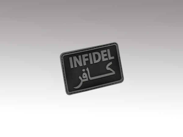 Hazard 4 Parche Infidel Rubber Hook and Loop PVC Morale Patch (Color: Negro)