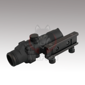Emerson Gear T Style ACOG 4x Functional Red Fiber Optic Rifle Scope – Mira Acog Fibra Optica Funcional Rojo – Negro [EM5160]