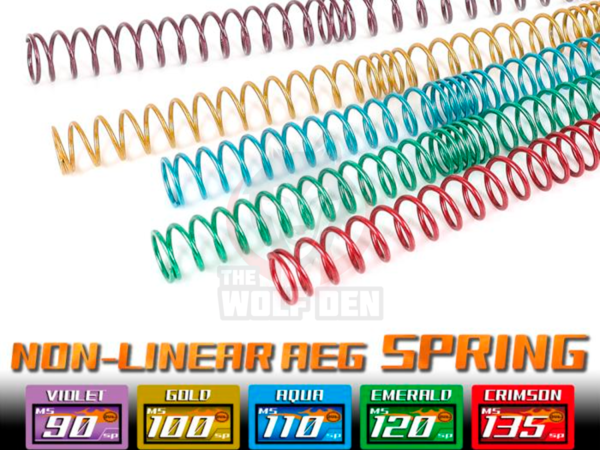 Prometheus Non-Linear Upgrade Spring for Airsoft AEGs (Model: MS110 / Aqua) - Imagen 3