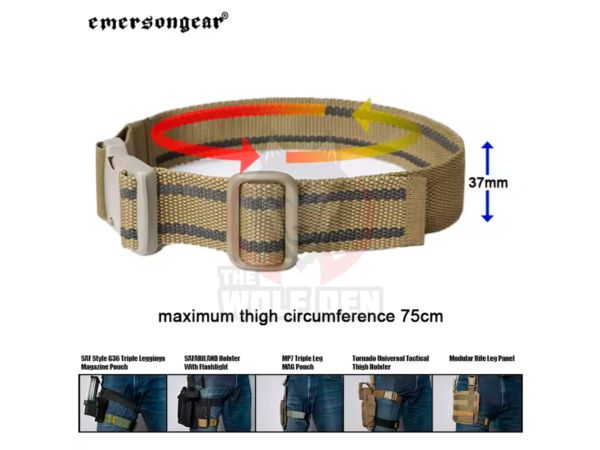 EmersonGear Tactical anti slip thigh strap - Banda Antideslizante Para Muslo- Verde OD [EM9700OD] - Imagen 2