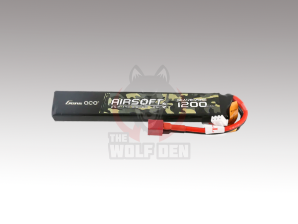 Gens Ace 2S 25C Airsoft LiPo Battery w/Deans Plug - Bateria Lipo (7.4V/1200mAh)