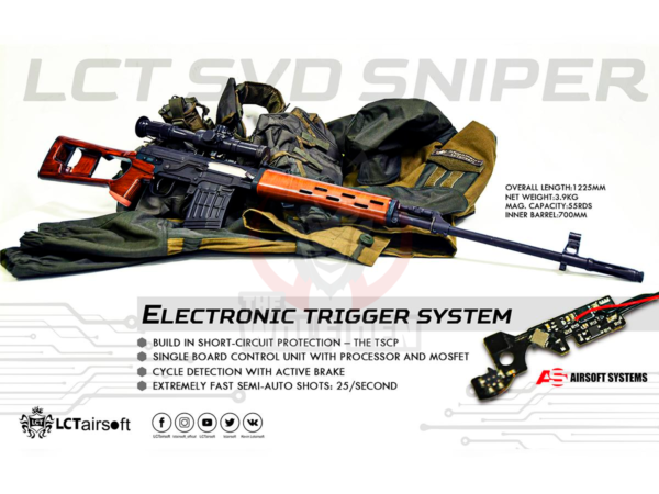 LCT SVD AEG Sniper Rifle - Madera - Imagen 9