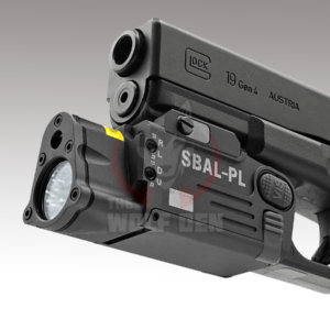 TWD SBAL-PL Flashlight / Single Beam Aiming Laser Pistol Light – Linterna Tactica – 400Lumens – Laser Verde – Negro