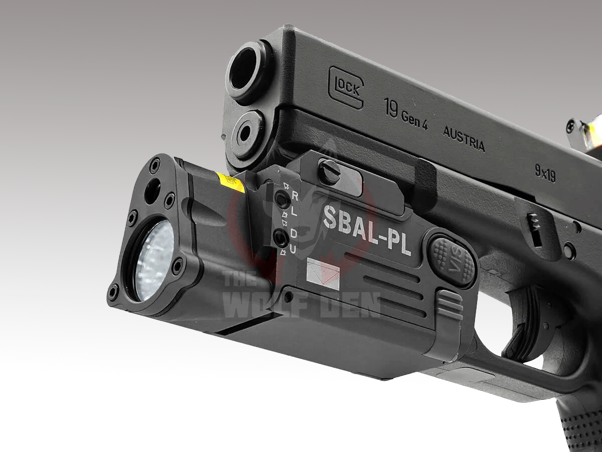 TWD SBAL-PL Flashlight / Single Beam Aiming Laser Pistol Light - Linterna Tactica - 400Lumens - Laser Rojo - Negro - Imagen 2