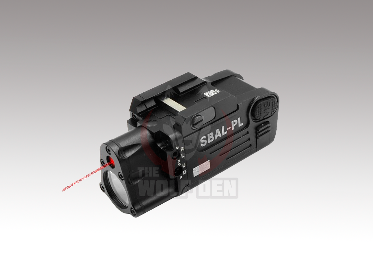 TWD SBAL-PL Flashlight / Single Beam Aiming Laser Pistol Light - Linterna Tactica - 400Lumens - Laser Rojo - Negro