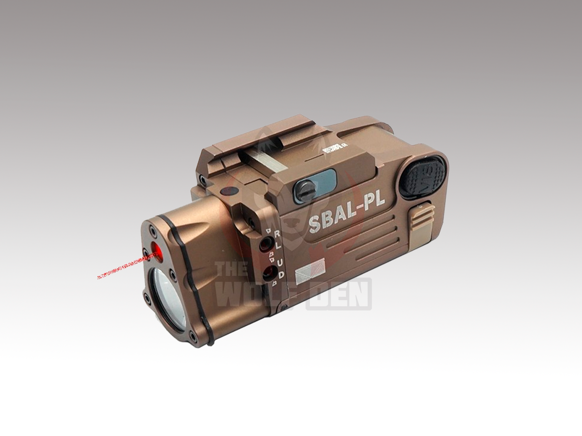 TWD SBAL-PL Flashlight / Single Beam Aiming Laser Pistol Light - Linterna Tactica - 400Lumens - Laser Rojo - Bronce